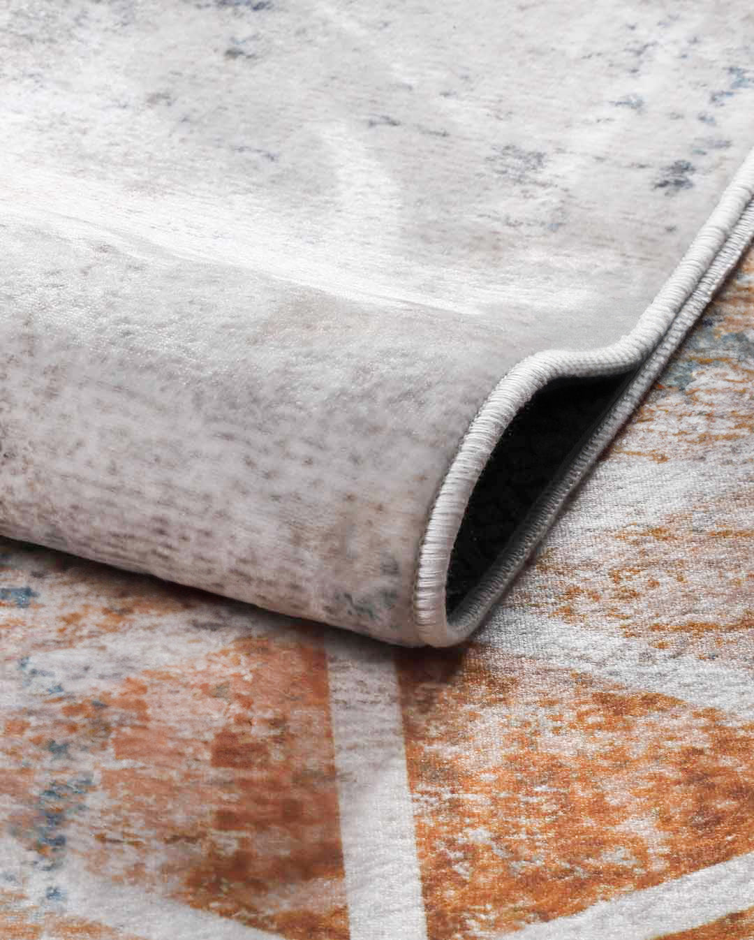 Vinylteppich modernes beige und orange dreiecksmuster Kitty