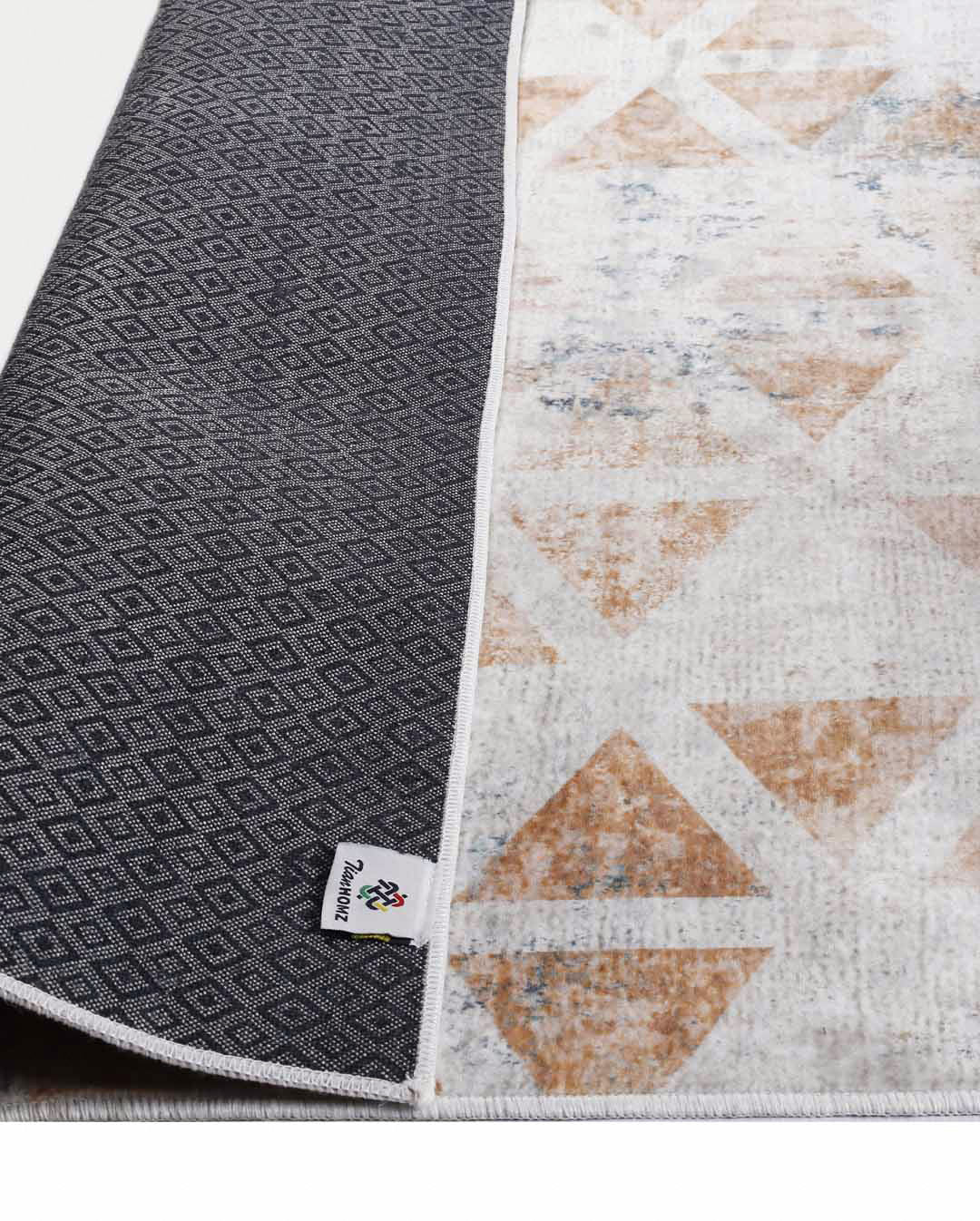 Vinylteppich modernes beige und orange dreiecksmuster Kitty