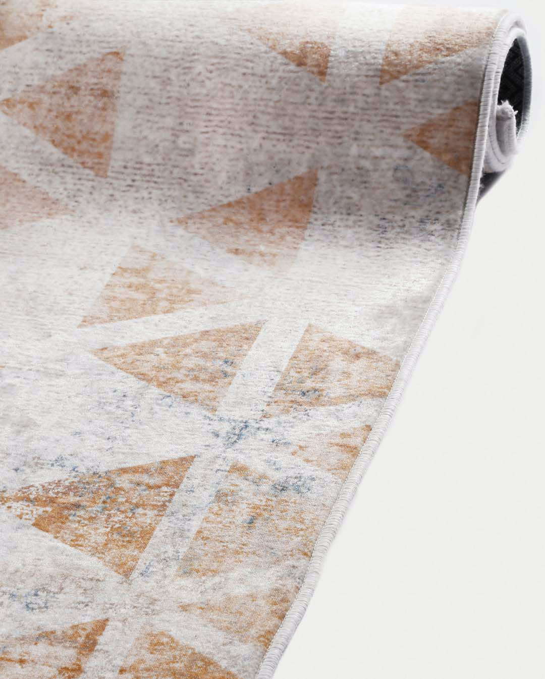 Vinylteppich modernes beige und orange dreiecksmuster Kitty