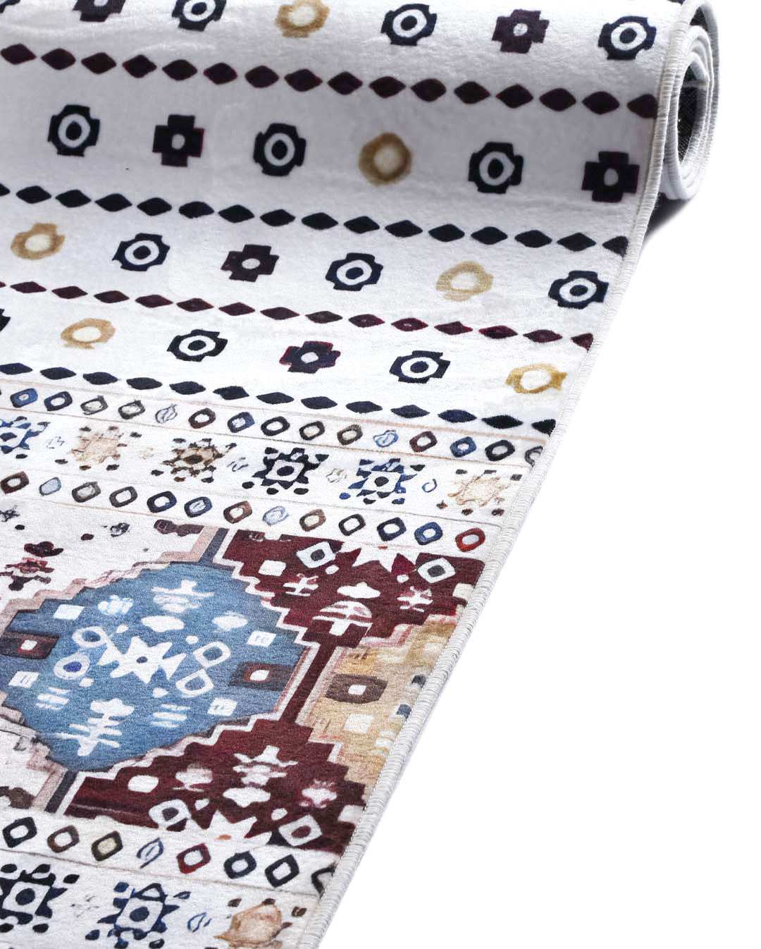 Nataly modern kilim white and colorful carpet