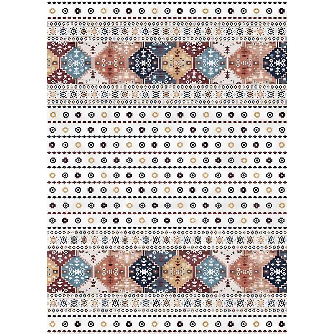 Nataly modern kilim white and colorful carpet
