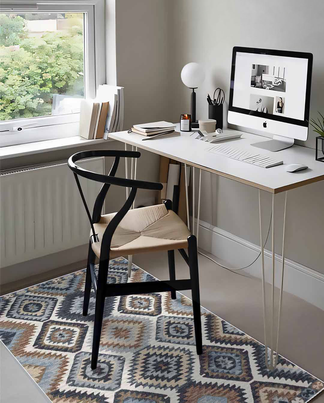 Moderner, weicher und glänzender Teppich Nani in Grau und Braun