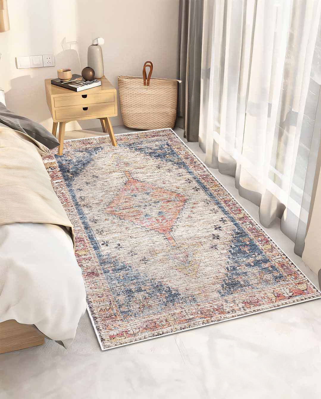 Lucy Vintage bunter weicher und glänzender Teppich