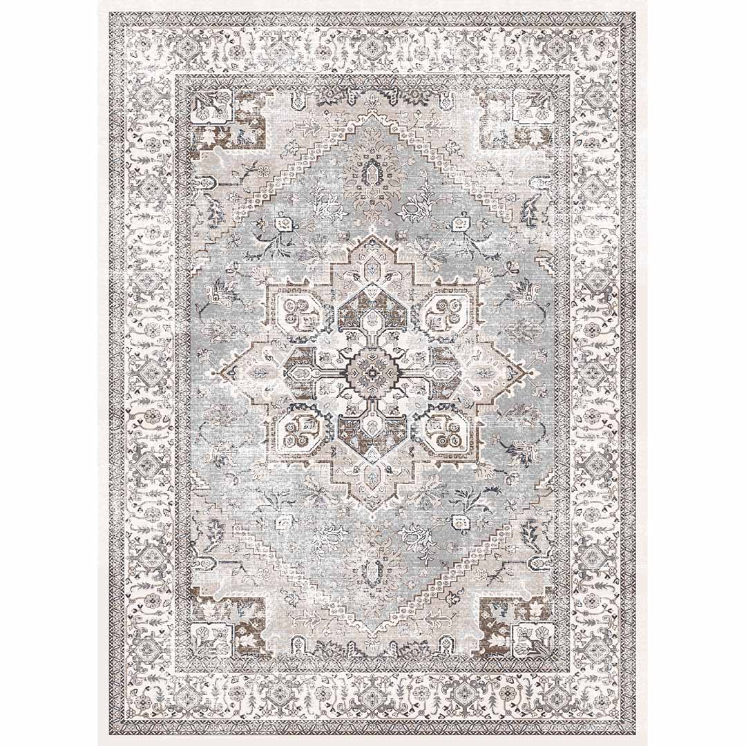 Orientteppich Grau Beige – Klassischer Perserteppich im Vintage-Look