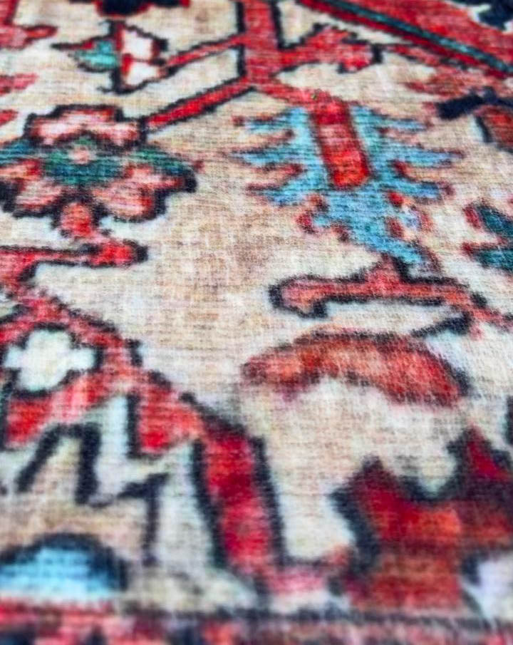 Orientteppich Rot Blau – Klassischer Vintage-Teppich mit Medaillonmuster