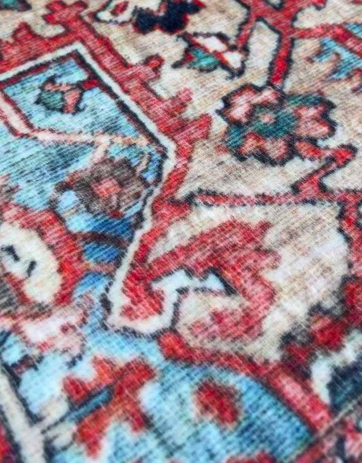 Orientteppich Rot Blau – Klassischer Vintage-Teppich mit Medaillonmuster