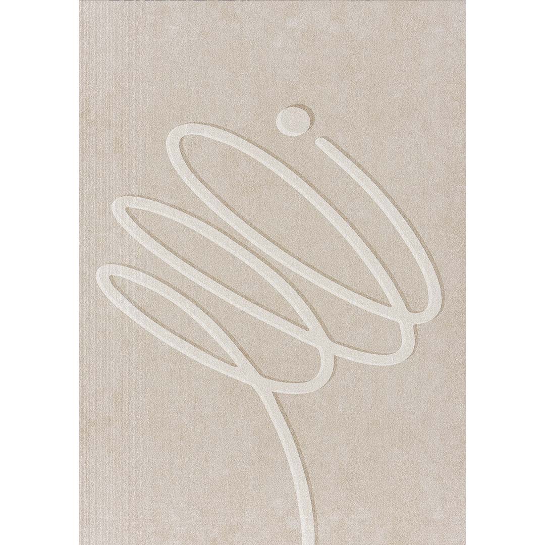 Minimalist Sand-Tone Rug – Embossed Modern Design