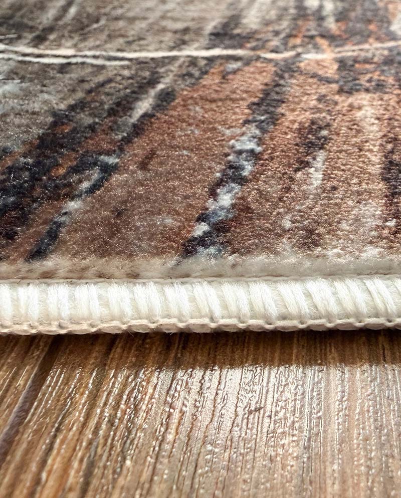 Yara schlichter, moderner, weicher und glänzender Teppich in Beige