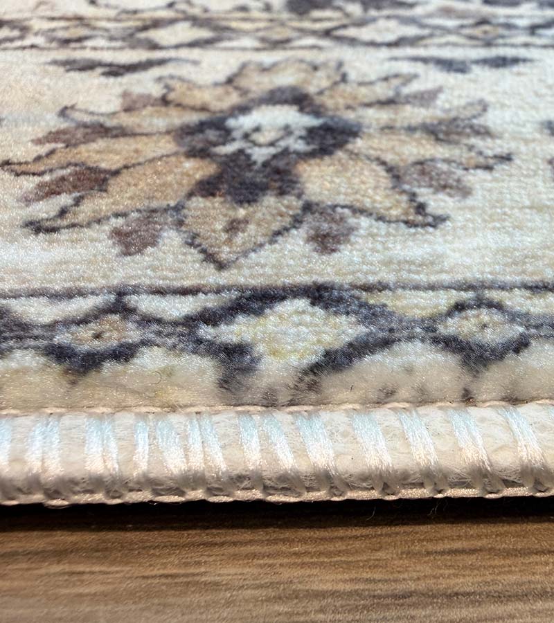 Yara schlichter, moderner, weicher und glänzender Teppich in Beige