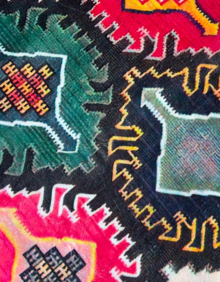 Kilim Teppich Bunt – Ethno Teppich im Boho-Stil mit traditionellen Mustern