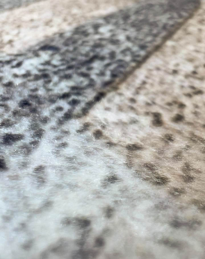 Moderner Teppich mit Blättermuster – Beige Grau Wohnzimmer Teppich