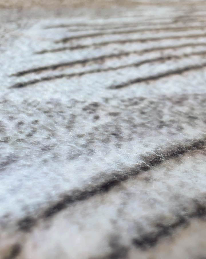 Moderner Teppich mit Blättermuster – Beige Grau Wohnzimmer Teppich