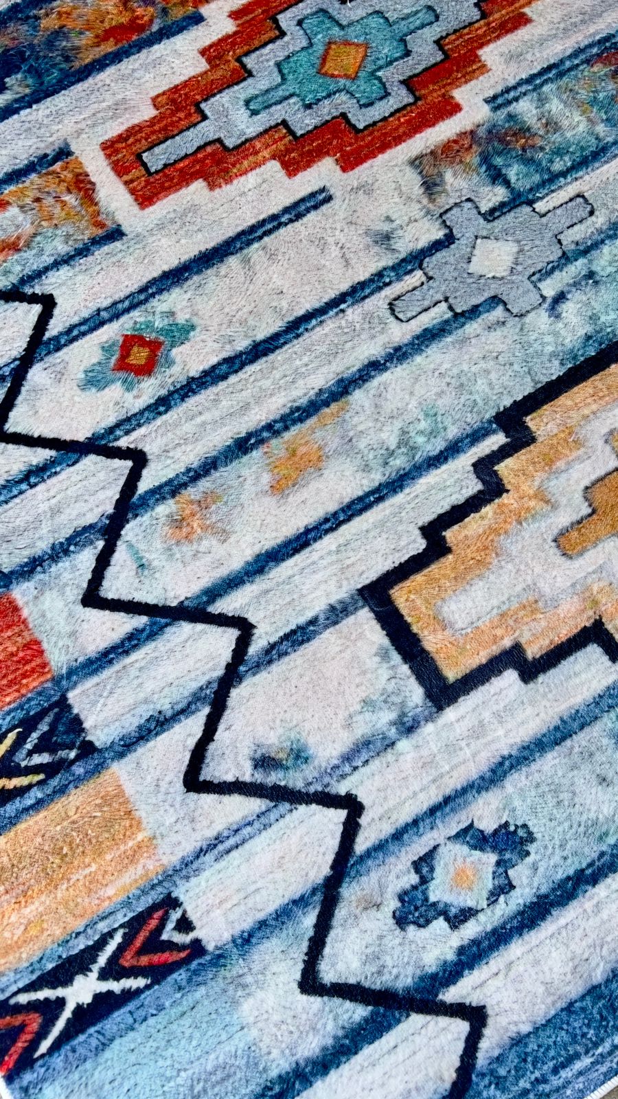 Kilim Teppich Ethno Bunt – Wohnzimmer Teppich im Boho-Stil