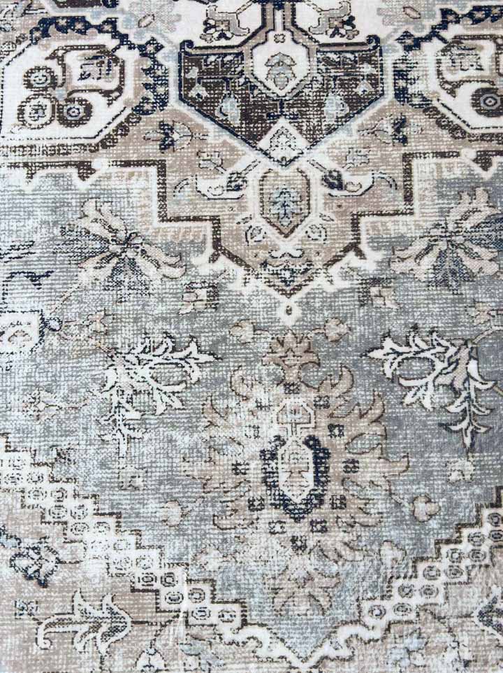 Orientteppich Grau Beige – Klassischer Perserteppich im Vintage-Look