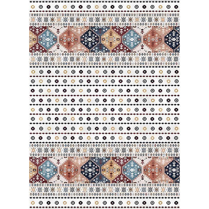 Nataly modern kilim white and colorful carpet