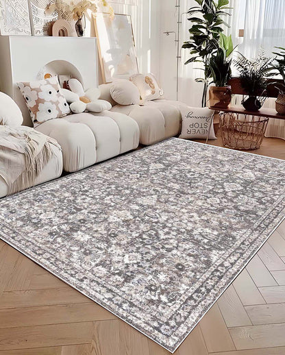 Weicher und glänzender Teppich „Dima“ in Beige und Braun 