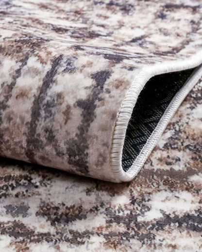 Weicher und glänzender Teppich „Dima“ in Beige und Braun 