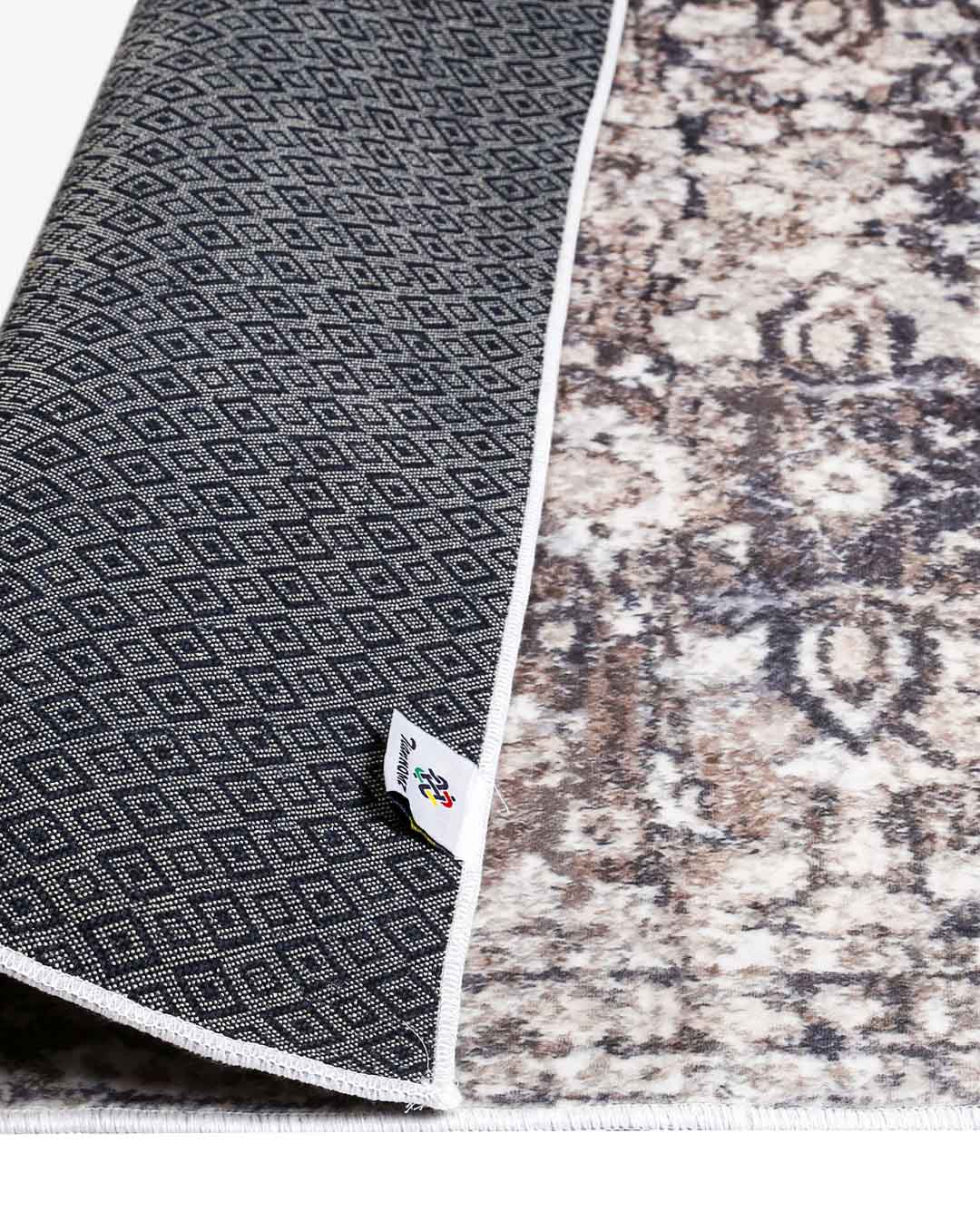 Weicher und glänzender Teppich „Dima“ in Beige und Braun 