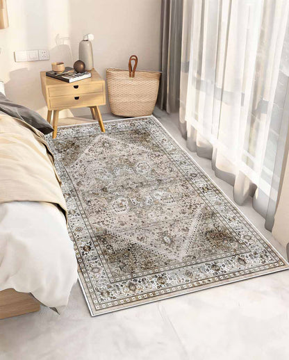 Weicher und glänzender Fofa-Vintage-Kaffeeteppich 