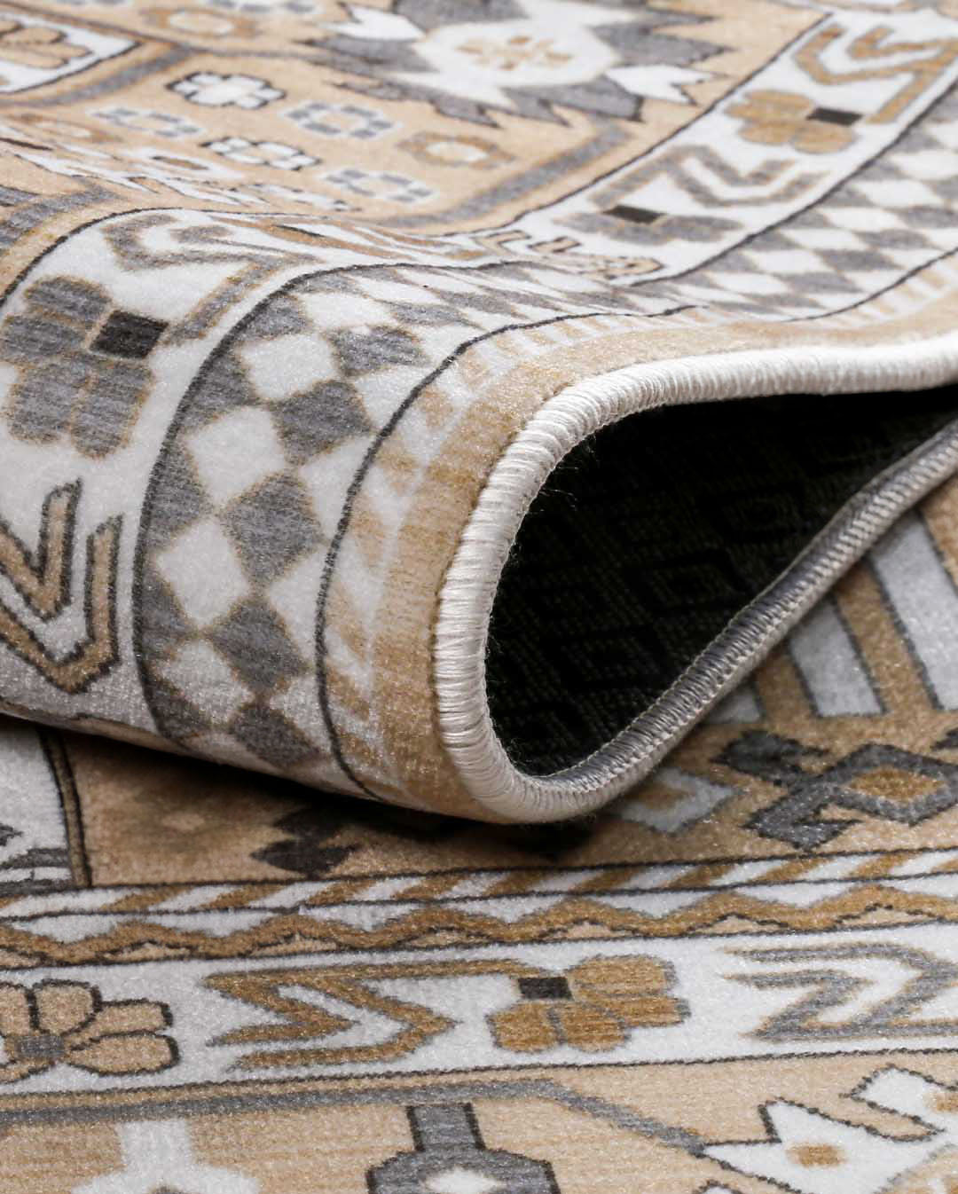 Bézs-barna kilim mintás szőnyeg – 200×300 cm