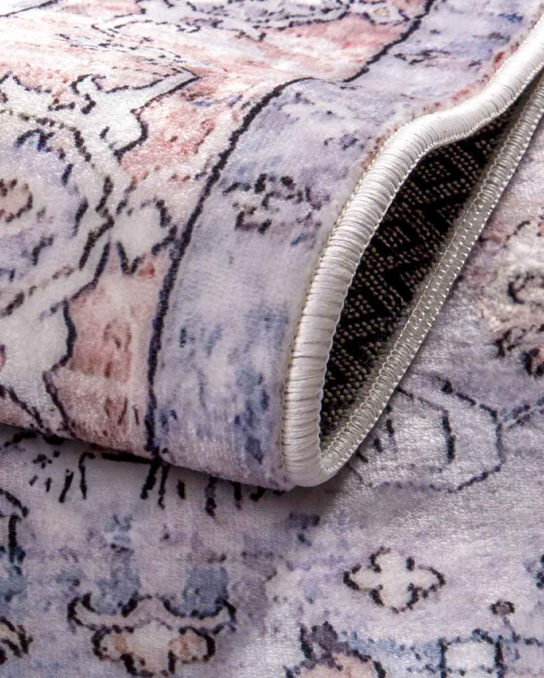 Weicher und glänzender Vintage-Teppich „Hend“ in Dunkelrot 