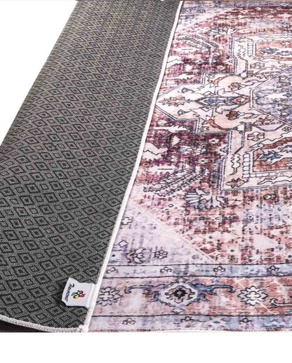 Weicher und glänzender Vintage-Teppich „Hend“ in Dunkelrot 