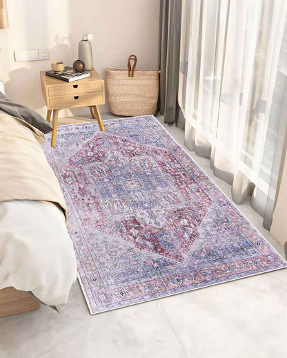 Weicher und glänzender Vintage-Teppich „Hend“ in Dunkelrot 