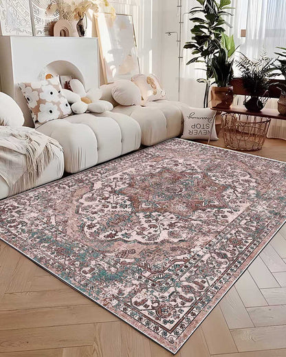 Soha vintage perzsa puha és fényes szőnyeg 