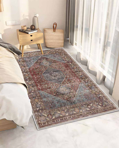 Marian Vintage bunter weicher und glänzender Teppich 