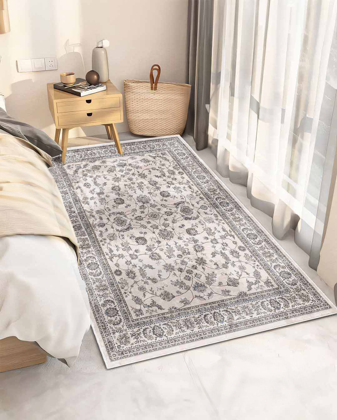 Keret vintage bézs puha és fényes szőnyeg 