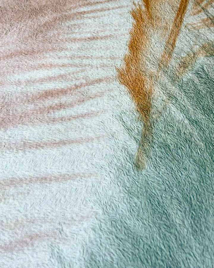 Teppich mit Federmuster Rosa Mint Beige 
