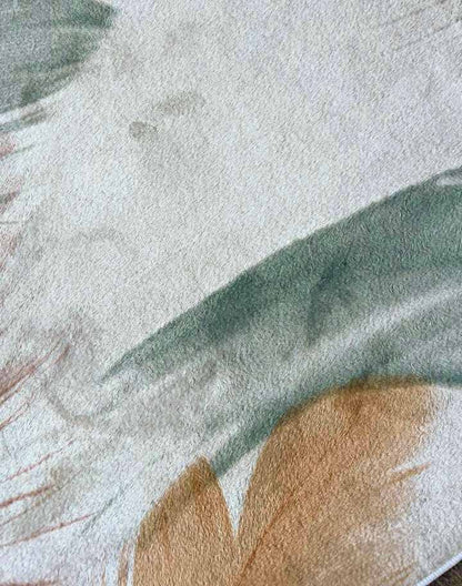 Teppich mit Federmuster Rosa Mint Beige 
