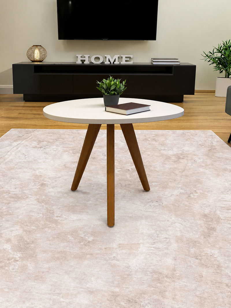 Yara schlichter, moderner, weicher und glänzender Teppich in Beige 