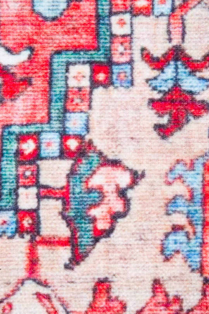 Orientteppich Rot Blau – Klassischer Vintage-Teppich mit Medaillonmuster

