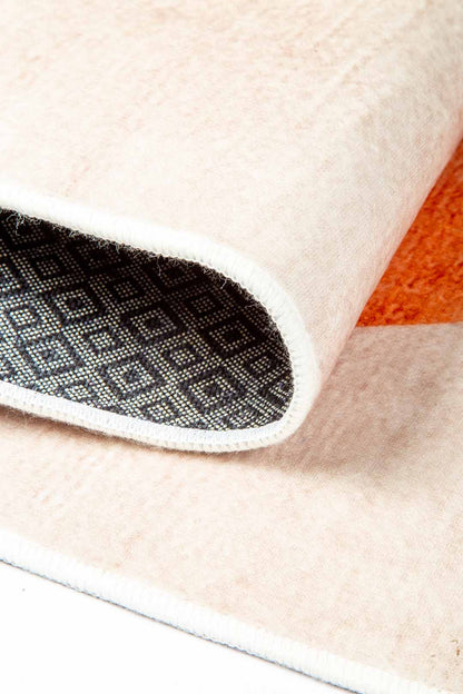 Moderner Teppich Geometrisches Muster Rosa Blau – Designerteppich im Retro-Stil