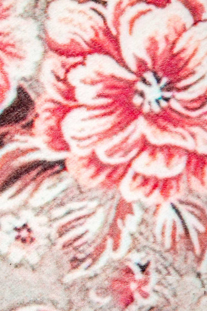 Klassischer Teppich mit Blumenmuster – Beige Rosa Teppich im romantischen Stil