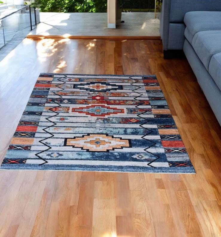 Kilim Teppich Ethno Bunt – Wohnzimmer Teppich im Boho-Stil – Tian HOMZ