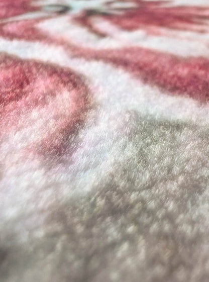Klassischer Teppich mit Blumenmuster – Beige Rosa Teppich im romantischen Stil