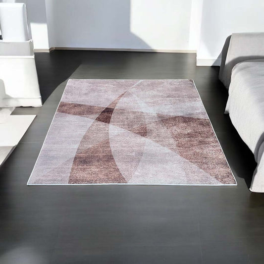 Moderner Teppich Beige Braun – Abstraktes Design für Wohnzimmer & Büro

