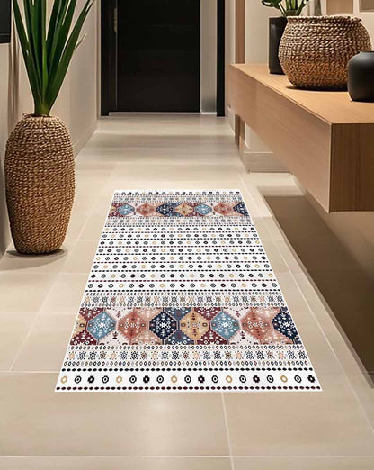 Nataly modern kilim white and colorful carpet